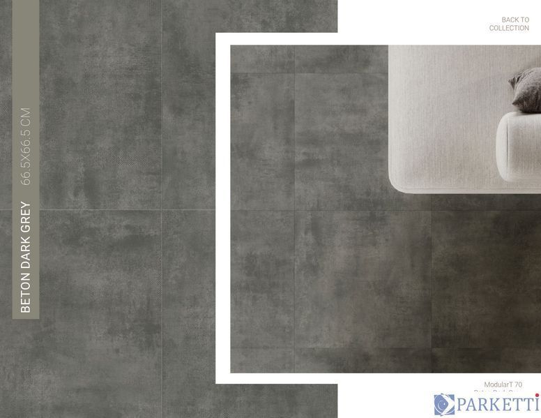 Tarkett Beton Dark Grey Art Vinyl ModularT 70 257102018 клейова вінілова плитка Tarkett Modul 257102018 фото