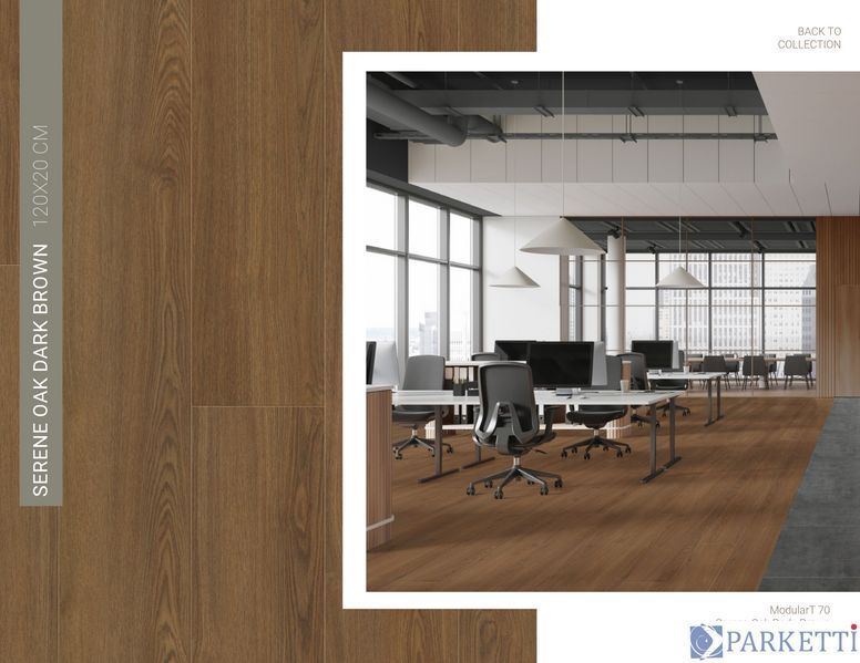Tarkett Serene Oak Dark Brown Art Vinyl ModularT 70 257102005 клейова вінілова плитка Tarkett Modul 257102005 фото