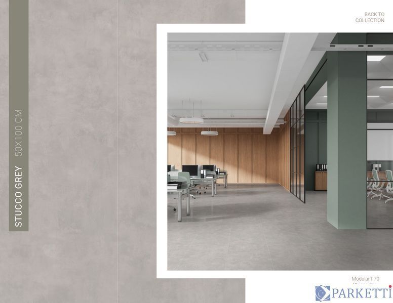 Tarkett Stucco Grey Art Vinyl ModularT 70 257102012 клейова вінілова плитка Tarkett Modul 257102012 фото