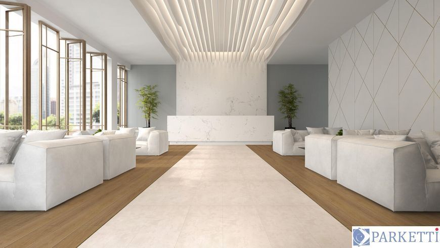 Tarkett Stucco Light Beige Art Vinyl ModularT 70 257102013 клейова вінілова плитка Tarkett Modul 257102013 фото