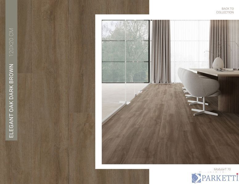 Tarkett Elegant Oak Dark Brown Art Vinyl ModularT 70 257102023 клейова вінілова плитка Tarkett Modul 257102023 фото